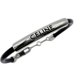 CELINE ロゴ ブレスレット レザー ホワイト wrapped around - メルカリ