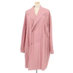 【中古】プリーツプリーズ PLEATS PLEASE ポリエステル プリーツ加工 ダブルブレストコート ピンク【サイズ表記なし（L位）】【レディース】のサムネイル