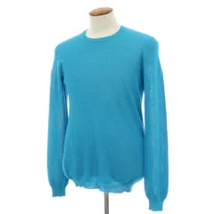 【中古】ロベルトコリーナ ROBERTO COLLINA コットン メッシュ 透かし編み クルーネック プルオーバーニット ライトブルー【サイズ表記なし（M位）】【メンズ】のサムネイル