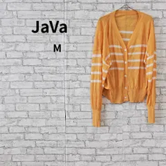 JaVa オレンジ ボーダー カーディガン M 古着のサムネイル