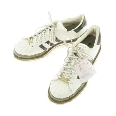 【中古】【未使用】クロット CLOT × A BATHING APE adidas Superstar スニーカー ホワイト系xオリーブ【サイズ27.5】【メンズ】のサムネイル