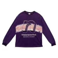ディスイズネバーザット パープル タイダイ グラフィック ロングスリーブ Tシャツ Lのサムネイル