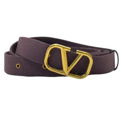 未使用 VALENTINO GARAVANI ヴァレンティノ ガラヴァーニ ロゴバックル付き ベルト TY0T0R45TIB キャンバス ワインレッド ゴールド 洗練 上質 デイリー 定番 実用的のサムネイル