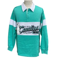 未使用 沖縄限定 FR2 エフアールツー Caution Rabbit Classic Rugby Long-sleeve Shirt 長袖 ラガー シャツ FRC3945 コットン グリーン (サイズM) 洗練 上質 デイリー カジュアル 定番 実用的のサムネイル