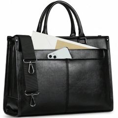 Men's Business Bag Briefcase, 15.6-inch, A4 Size Compatible, Suitable for Job Hunting, Large Capacity, Self-Standing, Laptop Bag, Backpack/Handbag Dual Use, Waterproof, Business, School, Work, Business Trip, Black