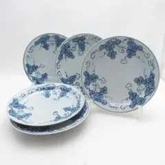 源右衛門窯 染付葡萄 中皿 5枚 プレートセット ぶどう 有田焼 和食器 SU14759V2 のサムネイル