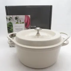 未使用 VERMICULAR バーミキュラ オーブンポットラウンド 両手鍋 ナチュラルベージュ 22cm ホーロー SN580Z のサムネイル