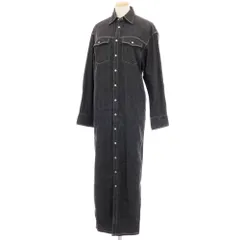 【中古】ビューティフルピープル beautiful people コットンリネン ロングシャツワンピース ブラック【サイズ36】【レディース】のサムネイル