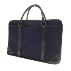 【中古】エッティンガー ETTINGER キャンバス レザー ブリーフケース ネイビーxブラック【WxH30xD7】【メンズ】のサムネイル