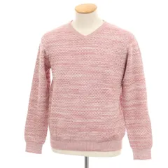 【中古】ムッシュニコル monsieur NICOLE アクリルコットン Vネック プルオーバーニット ピンク系【サイズ46】【メンズ】のサムネイル