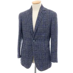【中古】スティレ ラティーノ STILE LATINO シルクリネンコットン チェック 3B テーラードジャケット ネイビーxブラック【サイズ44】【メンズ】のサムネイル