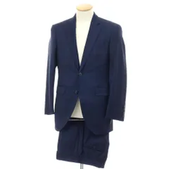 【中古】ハケットロンドン HACKETT LONDON ウール チェック 2つボタンスーツ ネイビーxブルー【サイズ上UK36/下30】【メンズ】のサムネイル