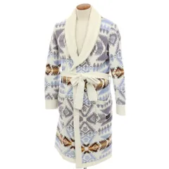 【中古】ジェラートピケ オム GELATO PIQUE HOMME × PENDLETON パウダー ニット  ガウン ルームウェア ホワイトxグレー【サイズM】【メンズ】のサムネイル