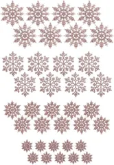 クリスマス オーナメント 雪の結晶 36個セット スノーフレーク ツリー 飾り ラメ キラキラ 北欧 リース デコレーション パーティー イベント 店舗装飾 吊り下げ インテリア　x-36のサムネイル