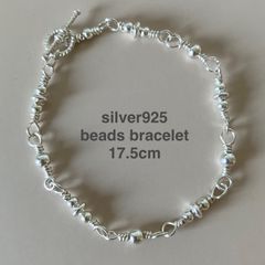 silver シルバー 925 ビーズ シャイニー ブレスレット17 18 - メルカリ