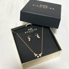 新品正規品【Coach】パール☆ネックレス&ピアス セット☆箱付 コーチ 