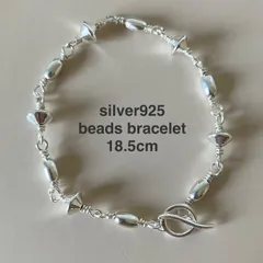 All silver925 つけっぱなしOK錆びないビーズブレスレット 18.5cm シャイニー メンズ ltWat__//のサムネイル
