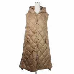 マックスマーラ MAX MARA The Cube キルティング フーディ ロングダウンジレ ダウンコート ジャケット 42 ベージュ 929106276のサムネイル