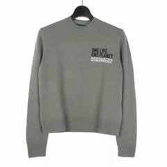 ディースクエアード DSQUARED2 22AW クルーネック ニット セーター カシミヤ 刺繍ロゴ ワンポイント XXS グレー S73HA0163 国内正規のサムネイル