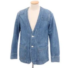 【中古】レミレリーフ REMI RELIEF コットン ノーカラー デニムジャケット ブルー【サイズS】【メンズ】のサムネイル