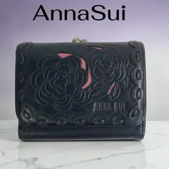 ANNA SUI 二つ折り財布 ブラック 花柄のサムネイル