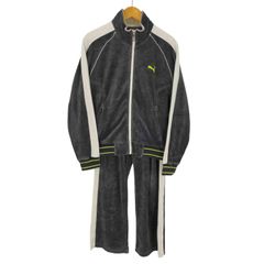 00's y2k OLD PUMA ベロアジャージセットアップ ダークグレー - メルカリ