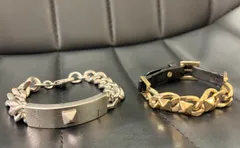 ★NA2730 VALENTINO ヴァレンティノ ブレスレット 2点セット シルバー ゴールド ブラックのサムネイル