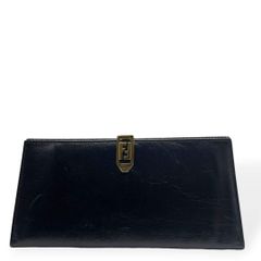 美品 FENDI 希少 ズッキーノ フラップ キャンバス長財布 FF金具 茶