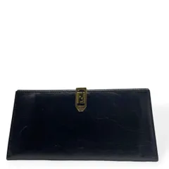 美品　FENDI フェンディ　二つ折り財布　ブラック　FFロゴ　レザーのサムネイル