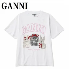 ガニー GANNI A1050029 151 XS S M L Tシャツ 半袖 ロゴ プリント おしゃれ ウィメンズ レディース ブライト ホワイトのサムネイル