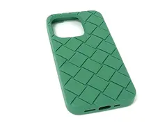 ■美品■ BOTTEGA VENETA ボッテガヴェネタ イントレチャート ラバー iPhone14Pro 対応 スマホケース グリーン系 BU0542のサムネイル