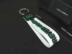 ■新品同様■ DOLCE＆GABBANA ドルチェ&ガッバーナ ナイロン キーホルダー キーリング チャーム グリーン系×ホワイト系 BR3964のサムネイル