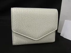 ■新品■未使用■ Maison Margiela メゾン マルジェラ エンベロープ レザー 三つ折り 財布 ウォレット 小銭入れ アイボリー系 BR3944のサムネイル