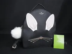 ■新品同様■ kate spade ケイトスペード レザー ラビット うさぎ リュックサック バックパック レディース ブラック系 FZ3853のサムネイル
