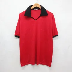 XL/古着 チャンピオン champion 半袖 トップス メンズ 80年代 80s Locker Room Tops メッシュ地 襟付き USA製 レッド【spe】 26jul01のサムネイル