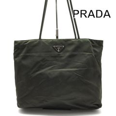 PRADA ナイロン トートバッグ左右両開きWファスナー カーキ - メルカリ