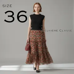 【美品】Deuxieme Classeドゥーズィエムクラス 日本製 Y2K希少アーカイブ 綿100% ボヘミアン花柄 ティアードロングスカート 36(S) 赤レッド系 【古着】【中古】【送料無料】のサムネイル
