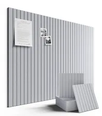 「壁に貼る 大判掲示板 90×120cm 12 枚セット」Fluxynara コルクボード代替品 フェルトボード DIY 掲示板 オフィス・家庭用 おしゃれな飾り物 強力シール 70 枚付き -ムーンライトグレーのサムネイル