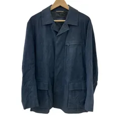 180053 現状品 BURBERRY バーバリー Lサイズ 人工皮革 ジャケット  BBR41-408-28  ネイビー メンズのサムネイル