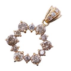ペンダント K18 ブラウンダイヤモンド サークルデザイン 1.01ct - メルカリ