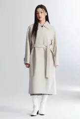 (今週限定 訳あり特価) SPAO ウールコート オートミールメランジ アイボリー クリーム ベージュのサムネイル