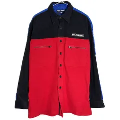 90年代 POLO SPORT ポロスポーツ ラルフローレン フリースシャツジャケット レッド(メンズ M)中古 古着 Y5616のサムネイル