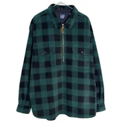 90年代 GAP ギャップ ハーフジップ フリースシャツジャケット オールドギャップ チェック(メンズ M)中古 古着 Y5646のサムネイル