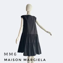 MM6 Maison Margiela ティアード ワンピース ブラック ひざ丈のサムネイル