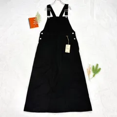 新品 未使用 無印良品 サロペット スカート ストレッチチノ オーガニックコットン ブラック レディース XL 大きいサイズ タグ付きのサムネイル
