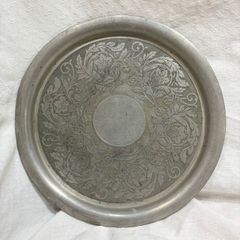 定価3万円!!希少アンティーク 銀メッキ足付きトレイ 25cm ロココ