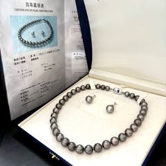 鑑別書あり 黒蝶真珠 ネックレス他3点セット 真科研 - メルカリ