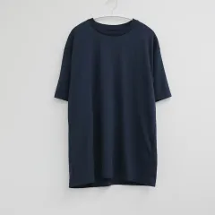 穴あき加工 機能性 ネイビー オーバーサイズ 半袖 無地Tシャツのサムネイル