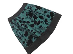 TO BE CHIC トゥービーシック 花柄 Aライン 台形 スカート size40/黒ｘ緑 ■■ レディースのサムネイル