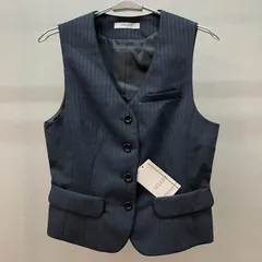 【新品未使用タグ付】SELERY セロリー ベスト 9号 事務服 グレーストライプ 品番03619 ポリエステル60% 毛40% TioTio 空気触媒清潔仕立て 抗菌消臭防汚 ストレッチ オフィス制服 ジレ レディース OL 受付 通勤のサムネイル
